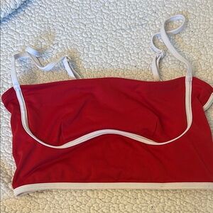 ALO Red and White Crop Top